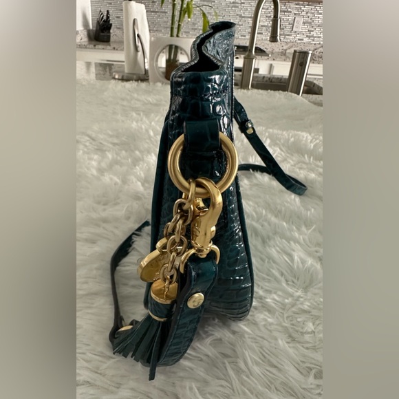 Brahmin Mini  Kathleen Croc Embossed Leather Crossbody Bag Handbag - Picture 5 of 10